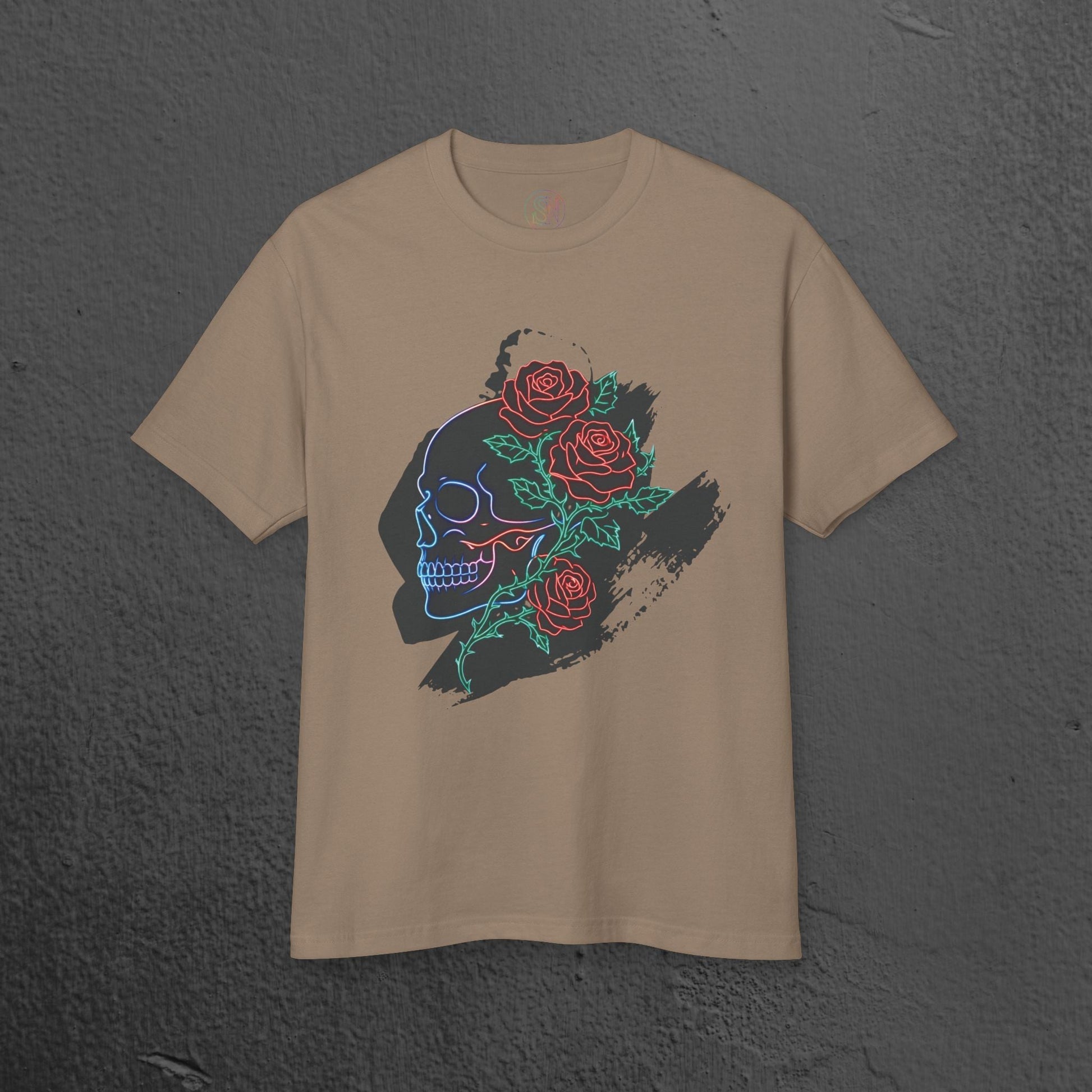 Skull & Roses Graphic Tee/ Gothic Floral Skull T‑Shirt Printify