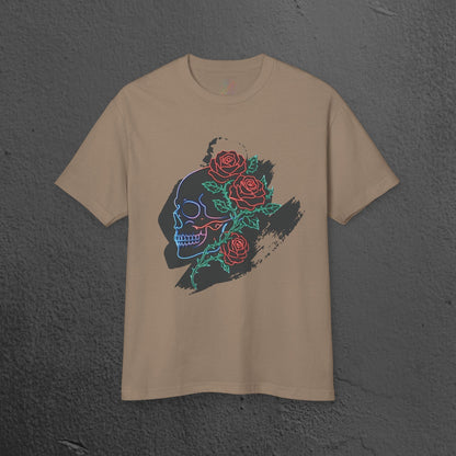 Skull & Roses Graphic Tee/ Gothic Floral Skull T‑Shirt Printify