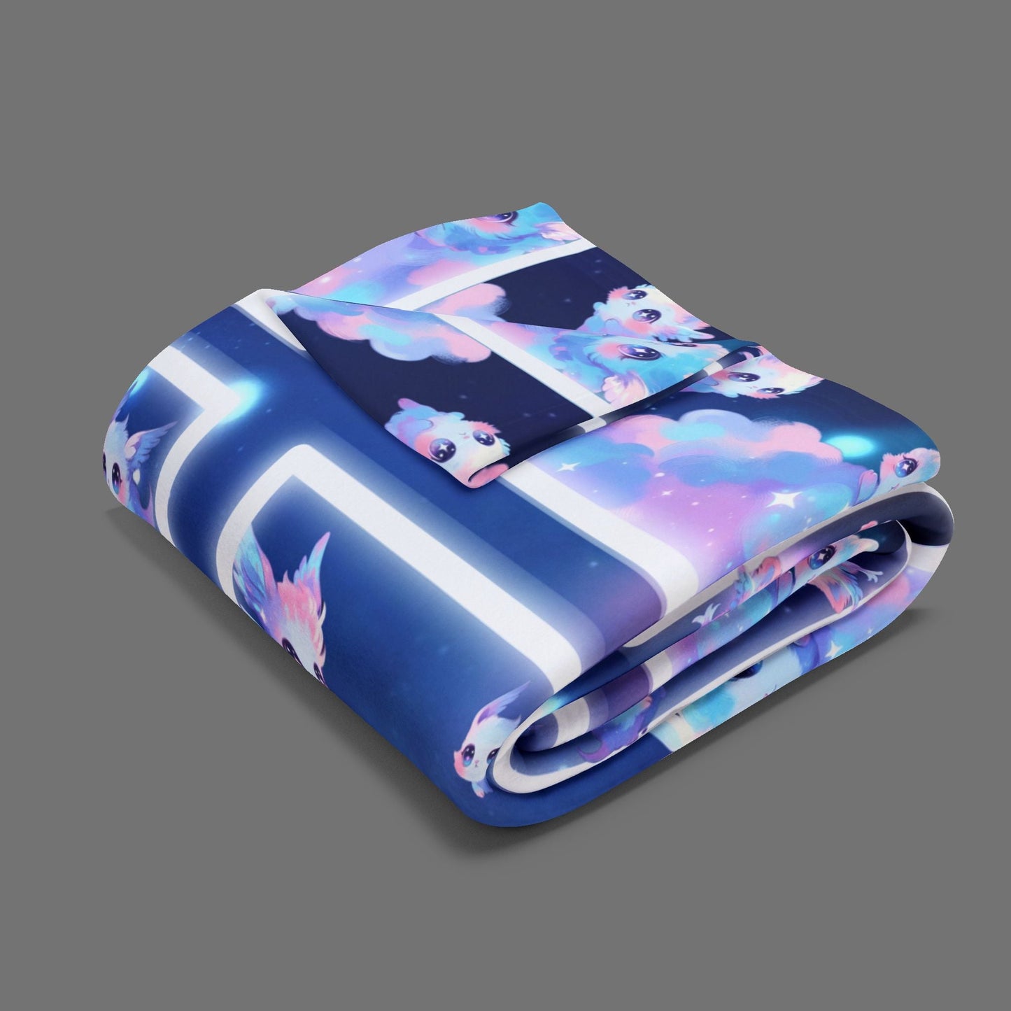 Cloud Kitty Sprites, Arctic Fleece Blanket Printify