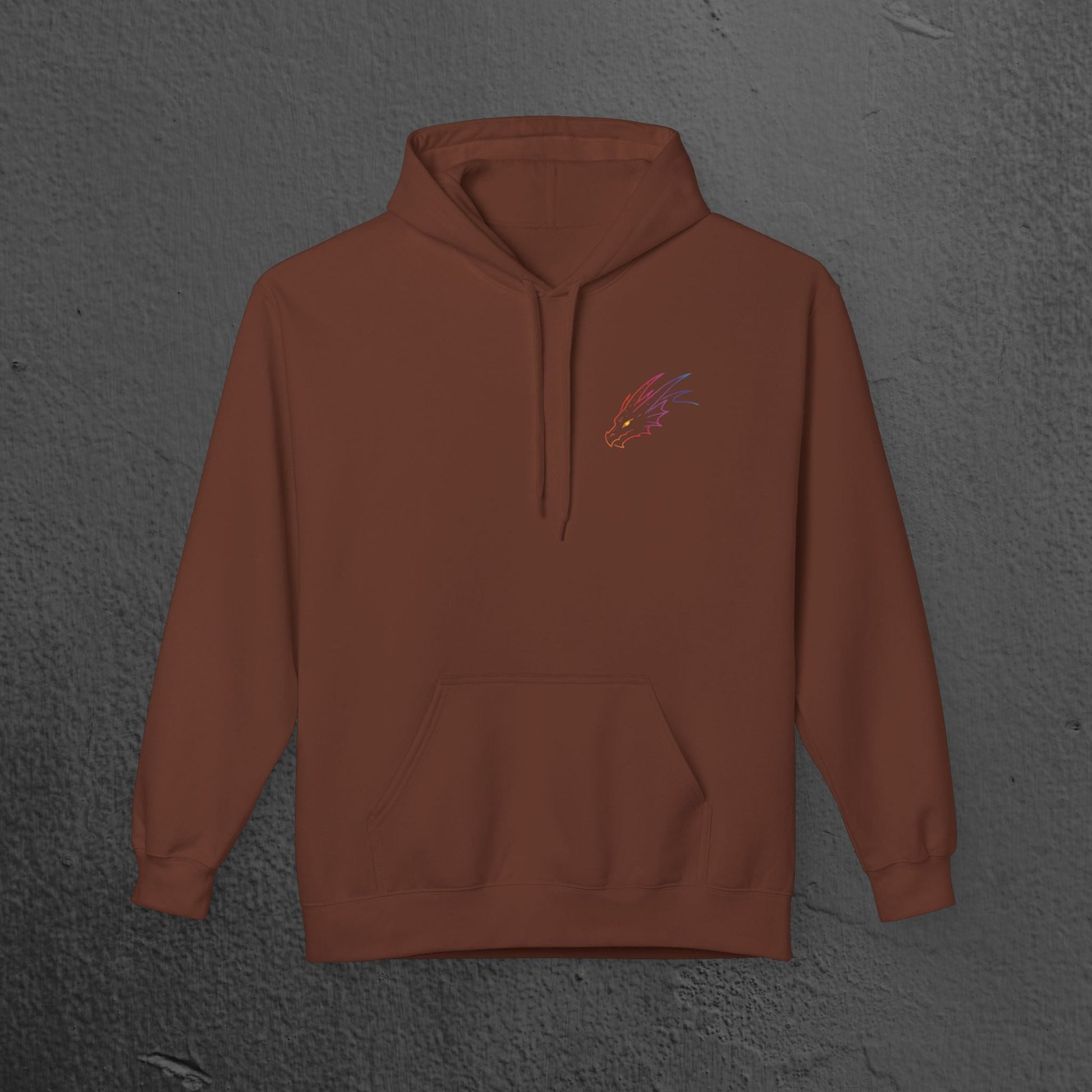 Neon Line Art, Rainbow Dragon Hoodie Printify