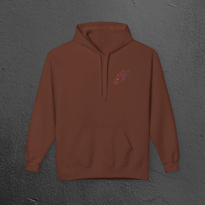 Neon Line Art, Rainbow Dragon Hoodie Printify