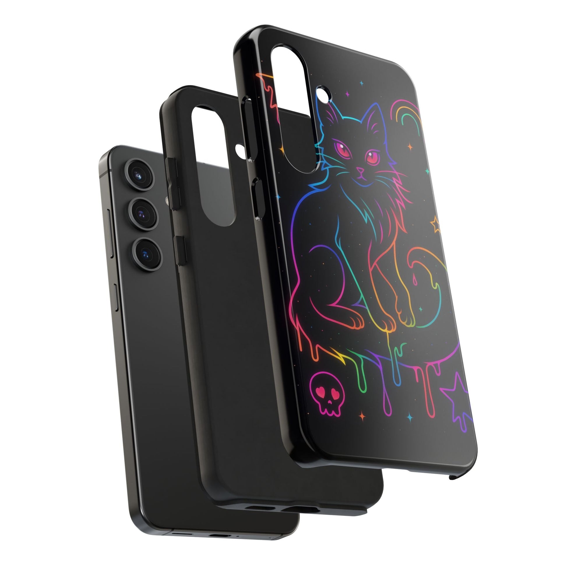 Neon Drip Cat Phone Case | Tough Phone Case | Samsung Galaxy S24 - S25 | iPhone 16 - 17 Printify