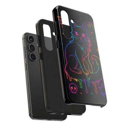 Neon Drip Cat Phone Case | Tough Phone Case | Samsung Galaxy S24 - S25 | iPhone 16 - 17 Printify