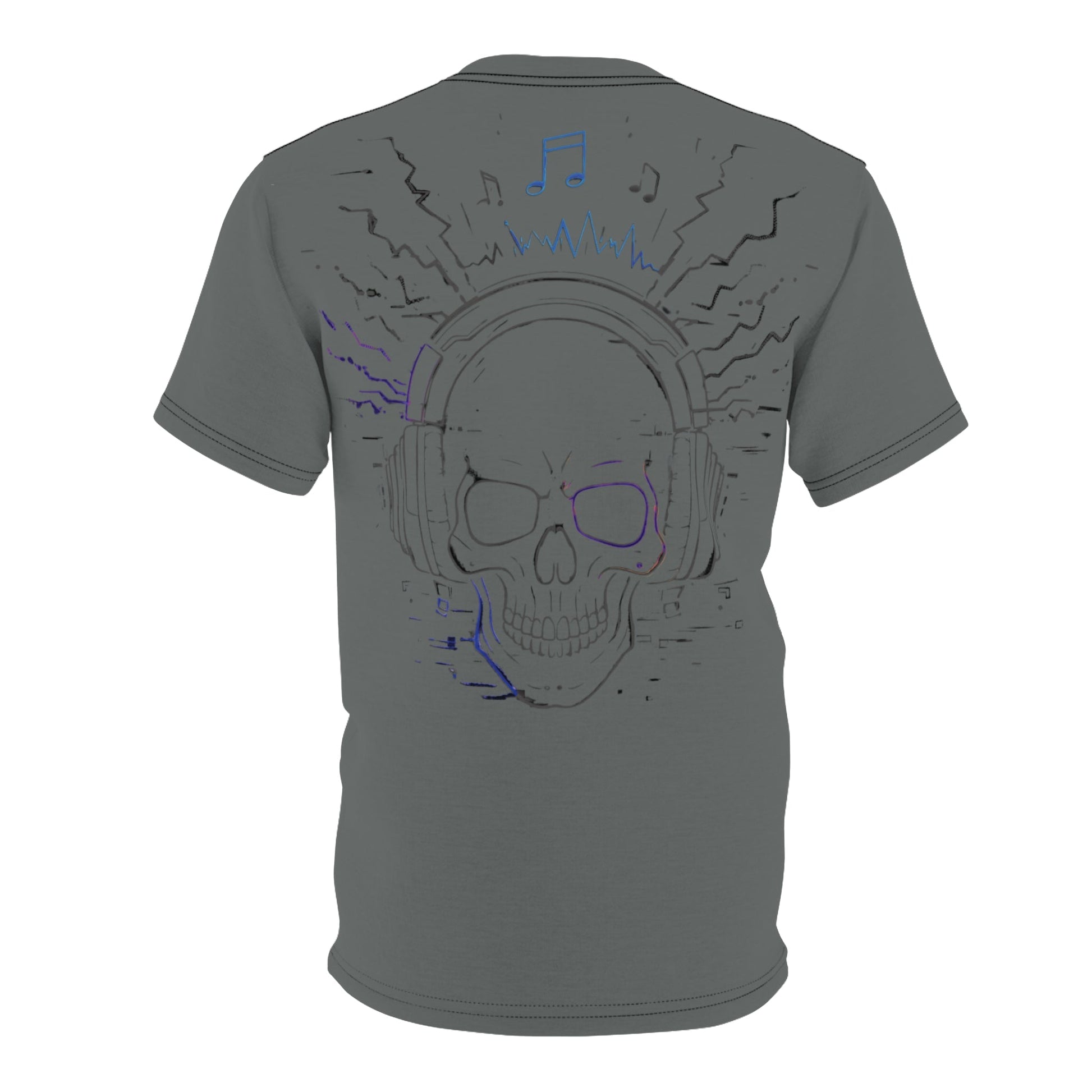 Skull Graphic Tee, Subtle Dark Grey Chest Print Printify
