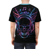 Dark Neon Skull Gothic Graphic T-Shirt