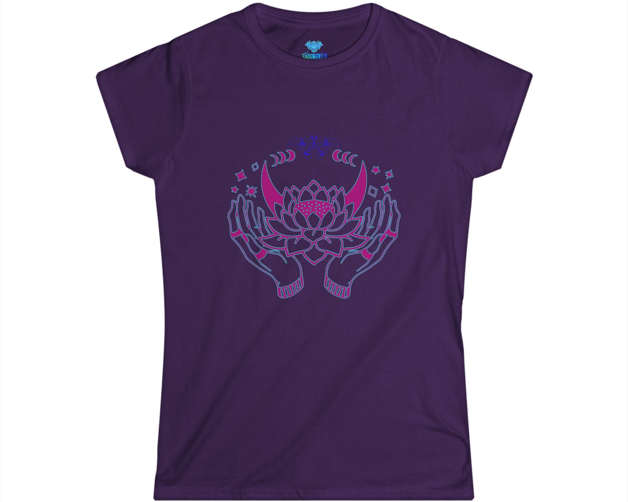 Lotus Hands Floral Short Sleeve Women's T-Shirt