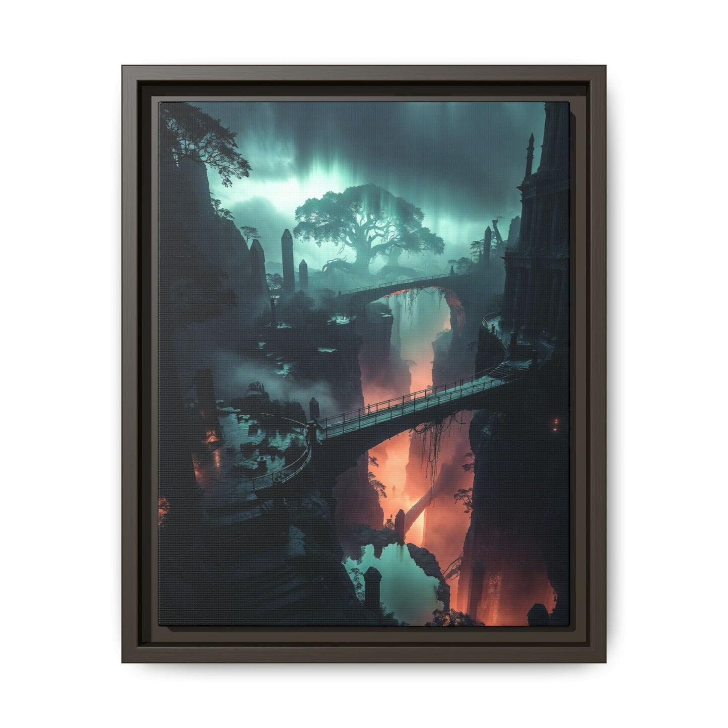 Mysterious Fantasy Canyon Matte Canvas Framed | Landscape Wall Art Printify