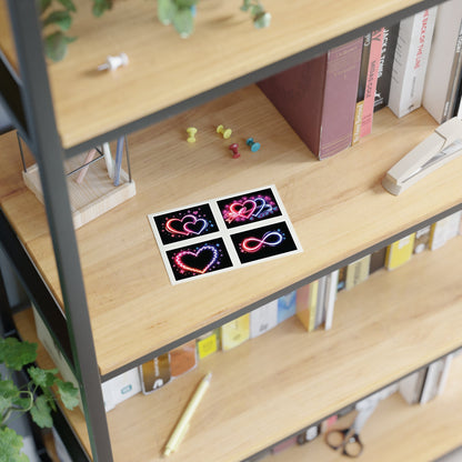 Neon Hearts Sticker Sheet Printify