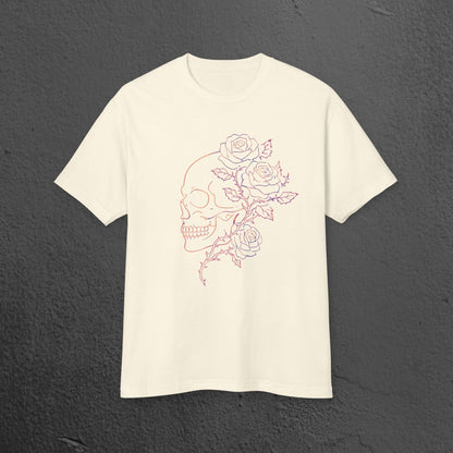 Skull & Roses Graphic Tee/ Gothic Floral Skull T‑Shirt Printify