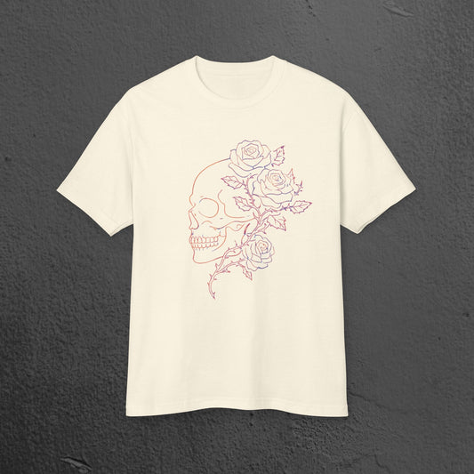 Skull & Roses Graphic Tee/ Gothic Floral Skull T‑Shirt Printify