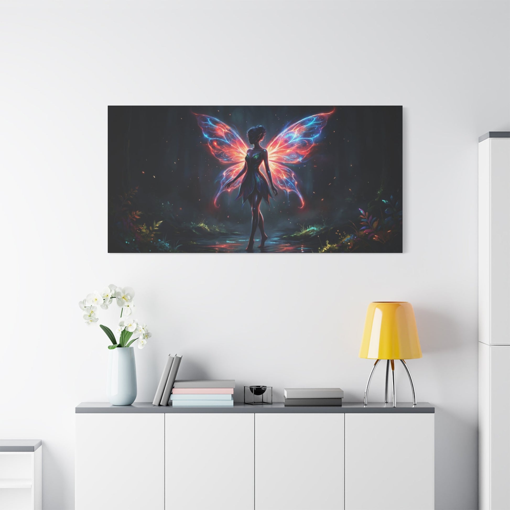 Neon Fairy Fantasy Canvas Printify