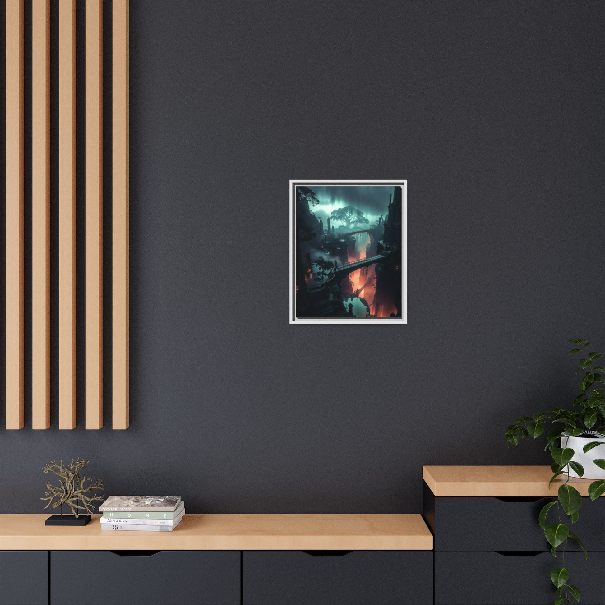 Mysterious Fantasy Canyon Matte Canvas Framed | Landscape Wall Art Printify