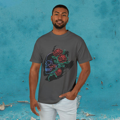Skull & Roses Graphic Tee/ Gothic Floral Skull T‑Shirt Printify