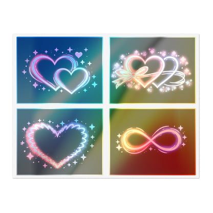 Neon Hearts Sticker Sheet Printify