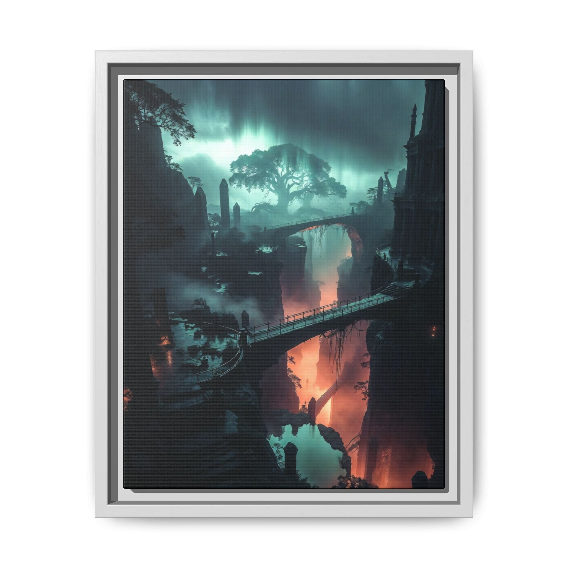 Mysterious Fantasy Canyon Matte Canvas Framed | Landscape Wall Art Printify