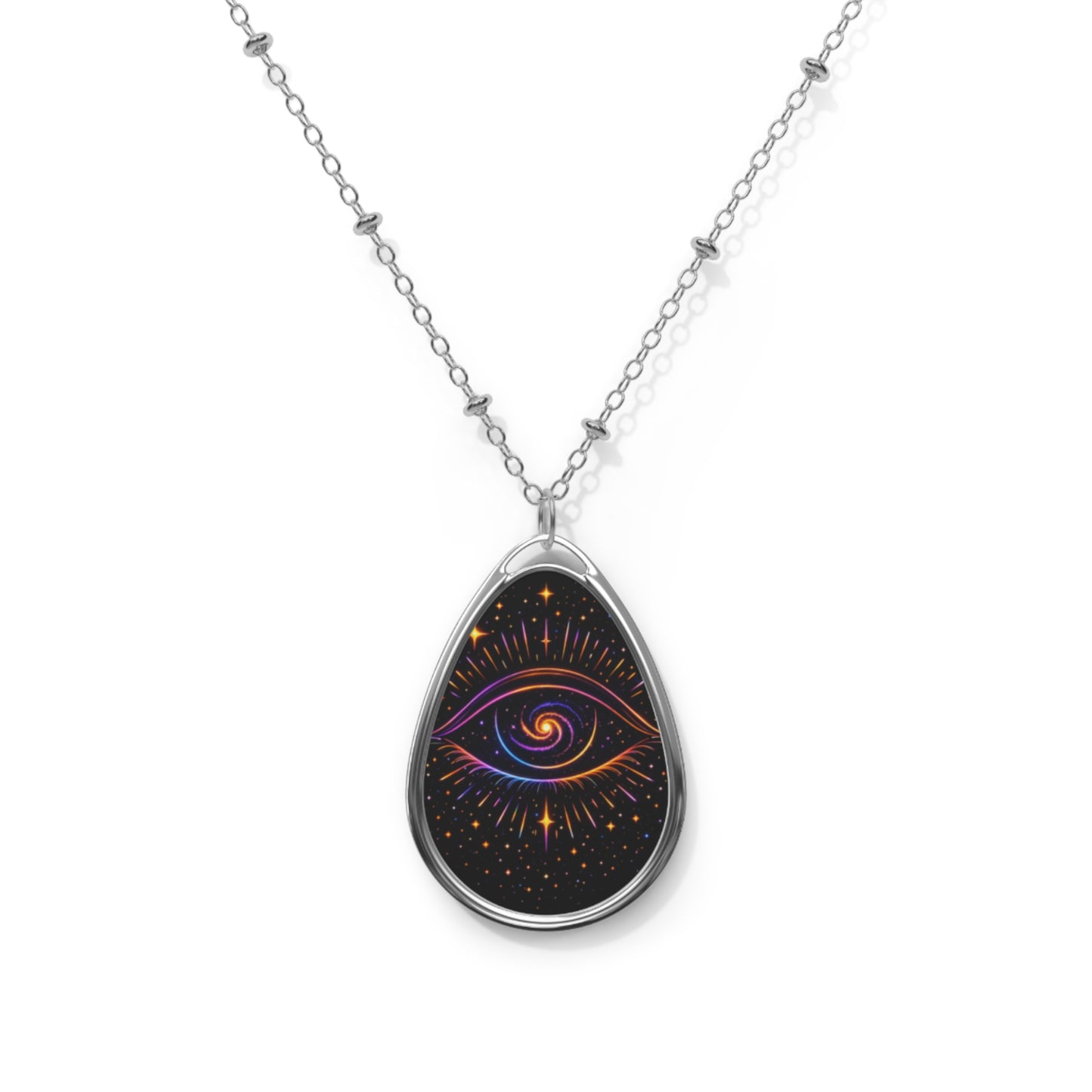 Infinite Cosmic Eye, Oval Necklace