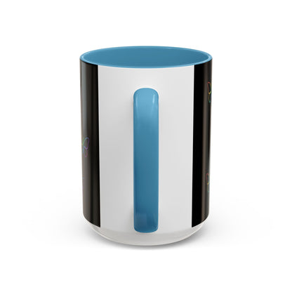 Rainbow Neon Butterfly Mug | Black Accent Coffee Mug Printify