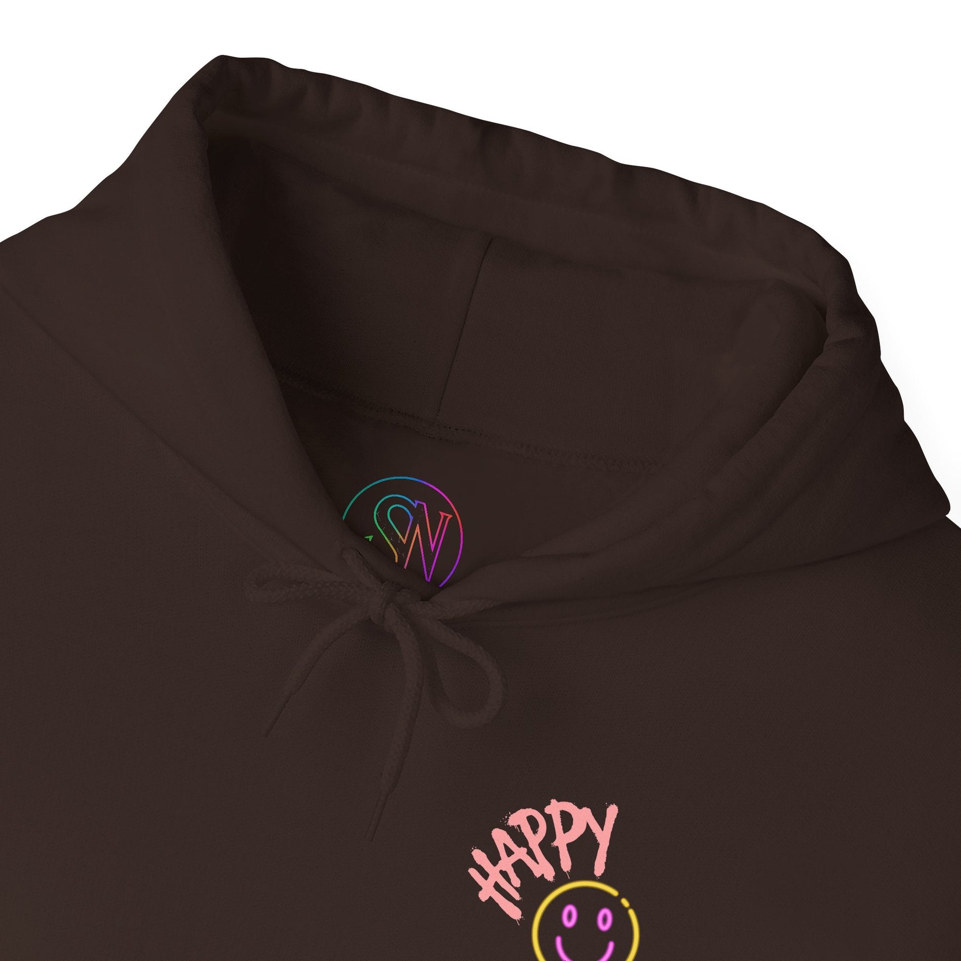 Neon Smiley Face Collage Hoodie Printify