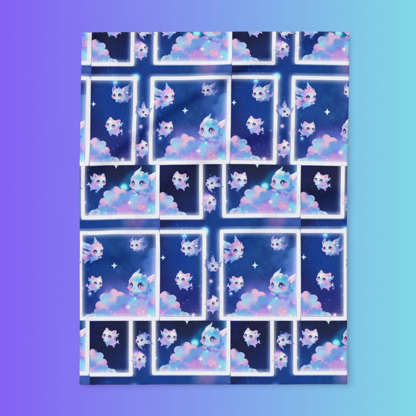 Cloud Kitty Sprites, Arctic Fleece Blanket Printify