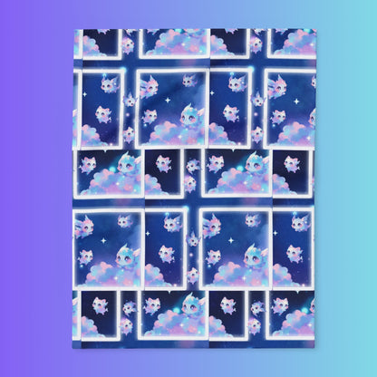 Cloud Kitty Sprites, Arctic Fleece Blanket Printify