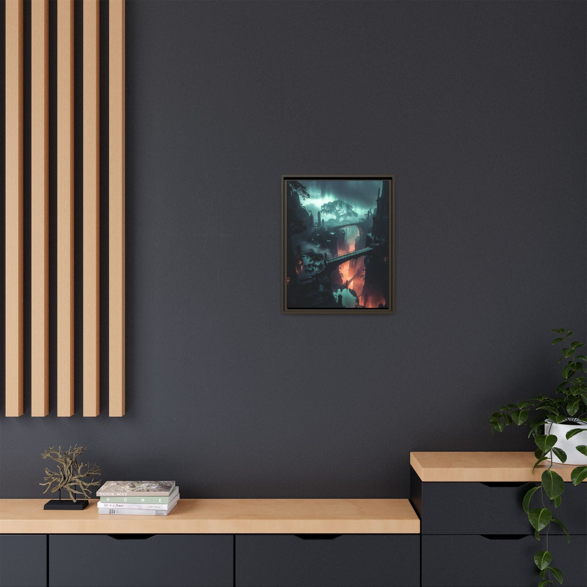 Mysterious Fantasy Canyon Matte Canvas Framed | Landscape Wall Art Printify