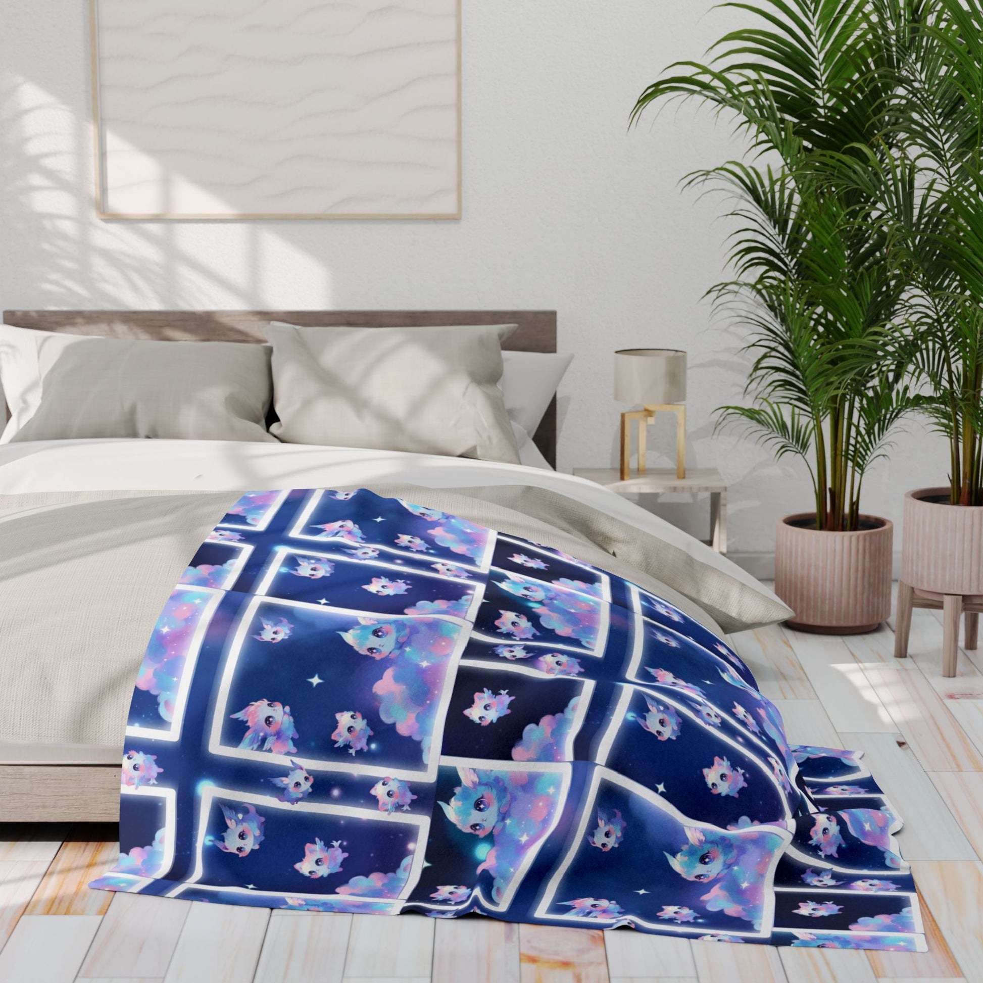 Cloud Kitty Sprites, Arctic Fleece Blanket Printify