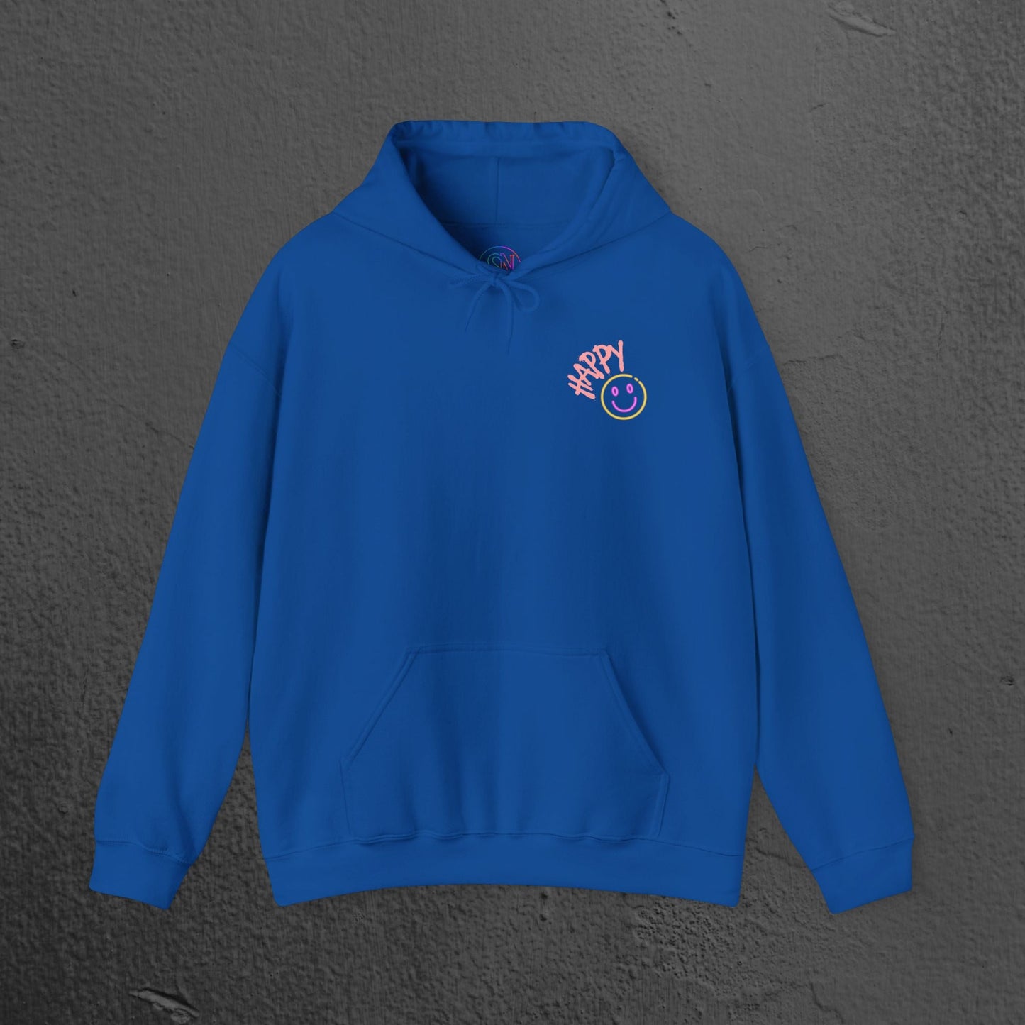 Neon Smiley Face Collage Hoodie Printify