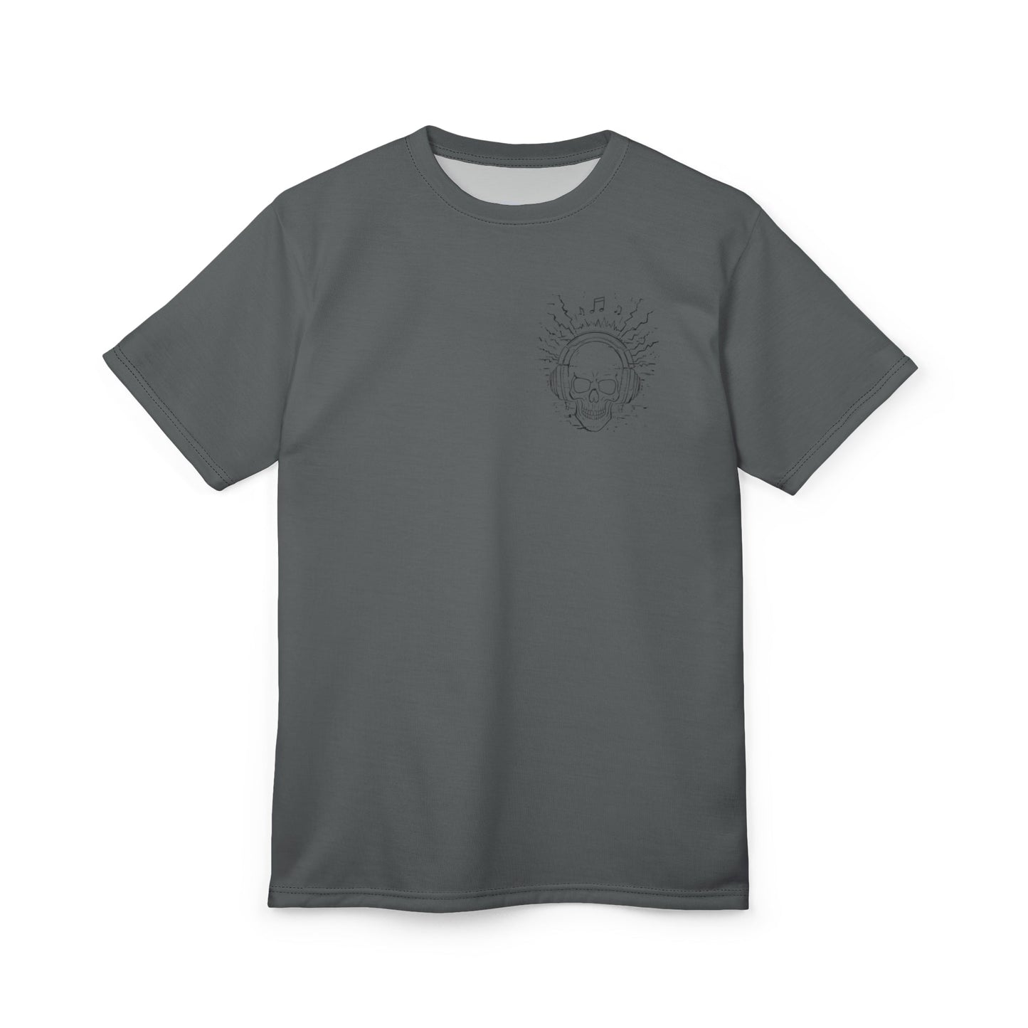 Skull Graphic Tee, Subtle Dark Grey Chest Print Printify