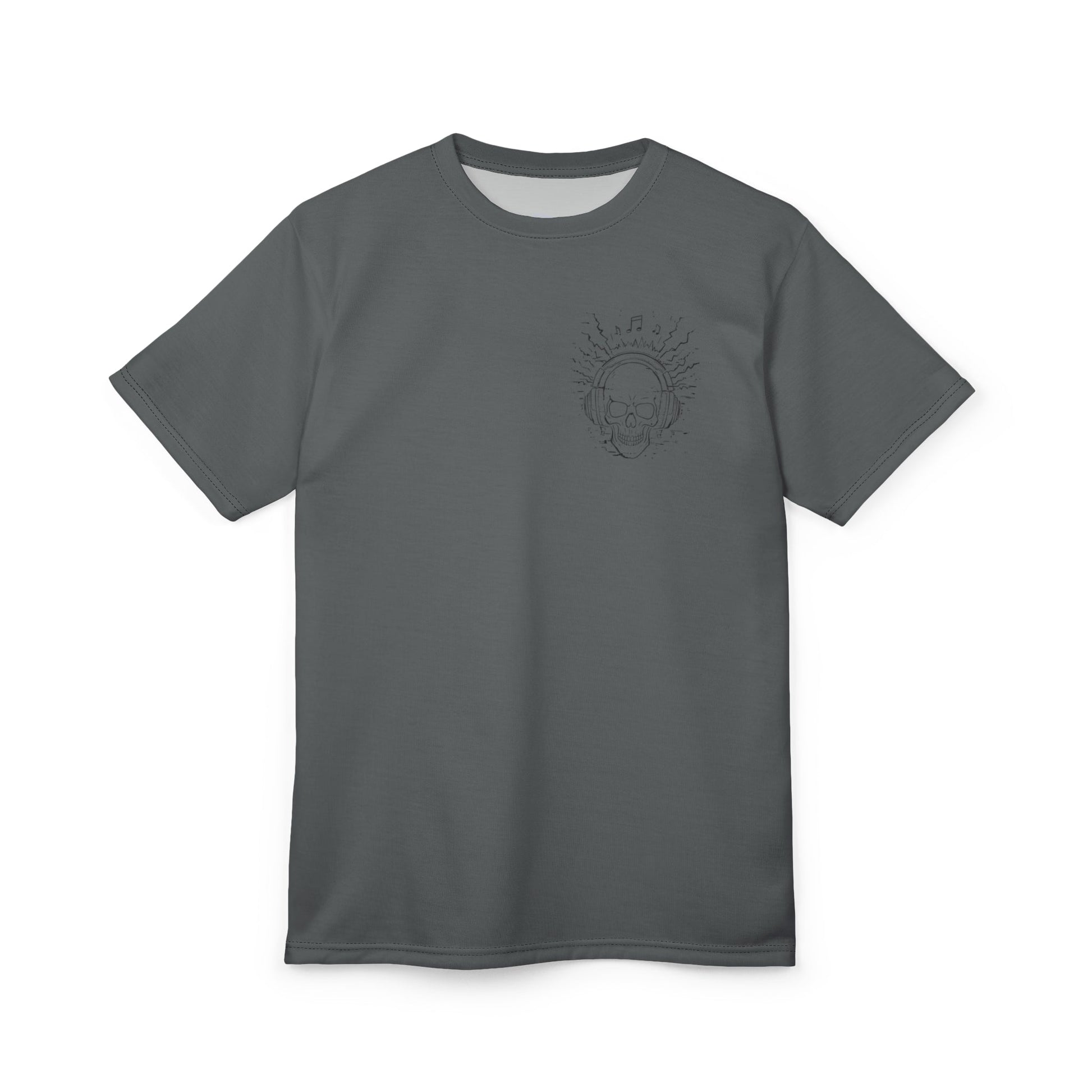 Skull Graphic Tee, Subtle Dark Grey Chest Print Printify