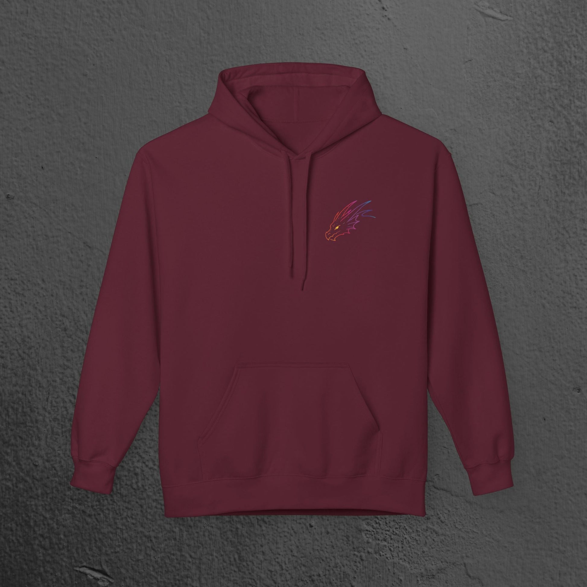 Neon Line Art, Rainbow Dragon Hoodie Printify