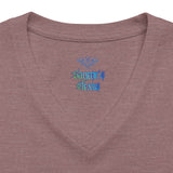 Crescent Moon & Lotus Graphic V-Neck Tee