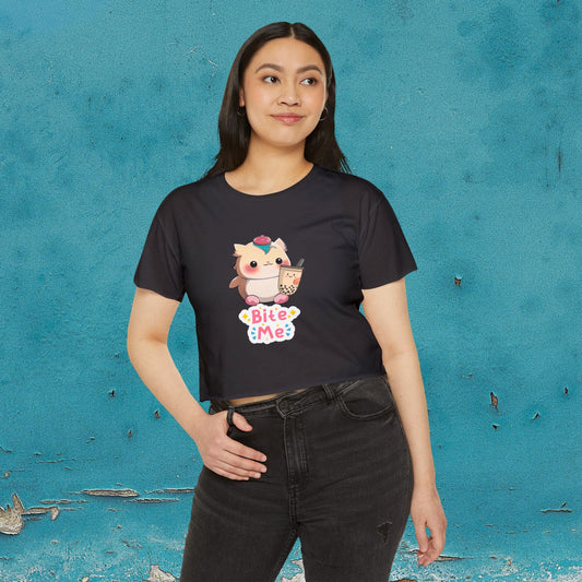 Cute Kawaii with Boba Crop Top | Bite Me Printify