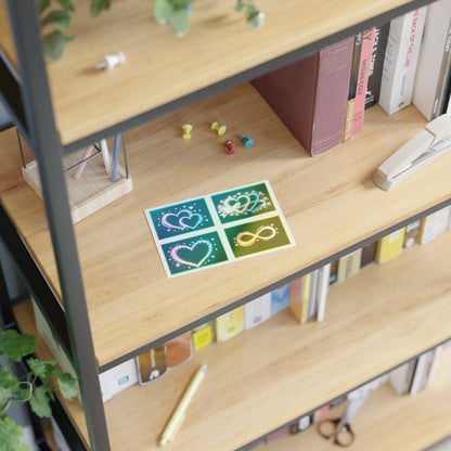 Neon Hearts Sticker Sheet Printify