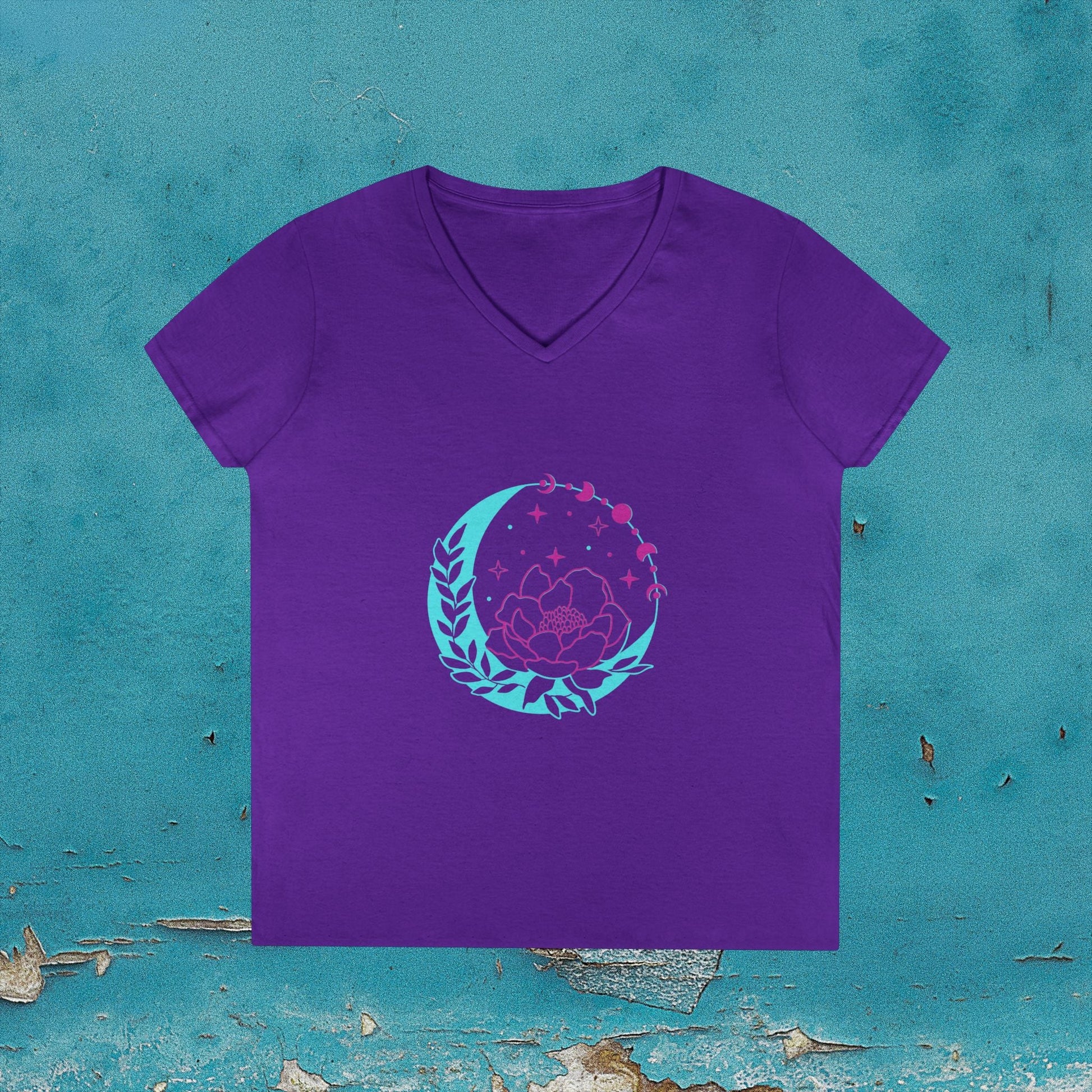 Lotus Moon V‑Neck T‑Shirt Printify