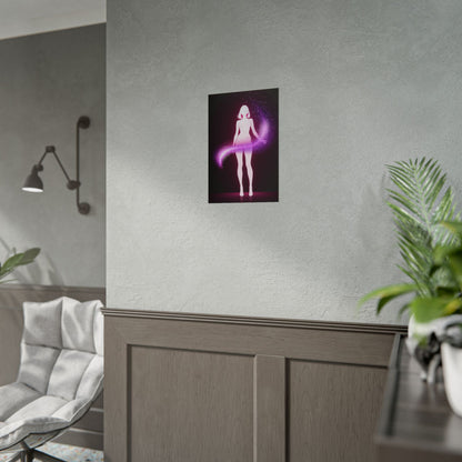 Magic Aura Poster — Pink Silhouette Fantasy Wall Art (Rolled Poster) Printify
