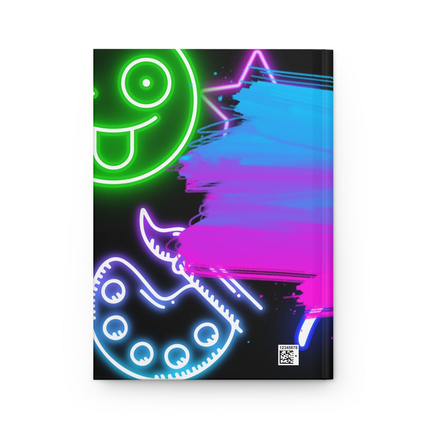 Neon Retro Brushstroke Journal | Hardcover Matte Printify