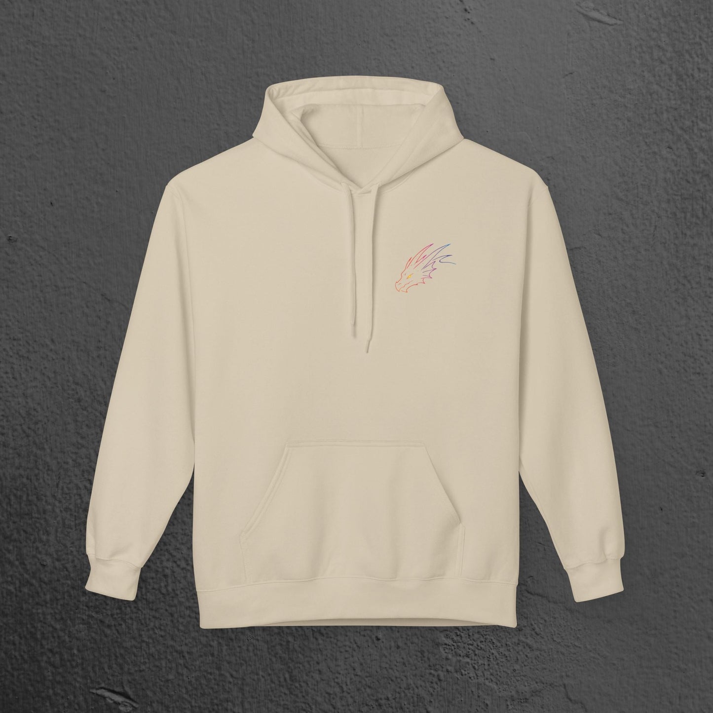 Neon Line Art, Rainbow Dragon Hoodie Printify