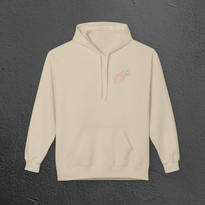 Neon Line Art, Rainbow Dragon Hoodie Printify