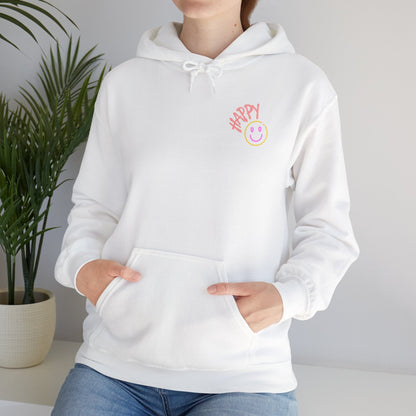 Neon Smiley Face Collage Hoodie Printify