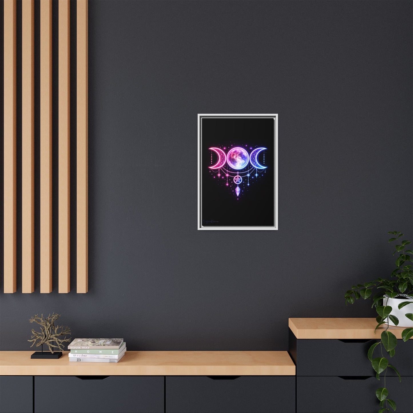 Triple Moon Framed Canvas