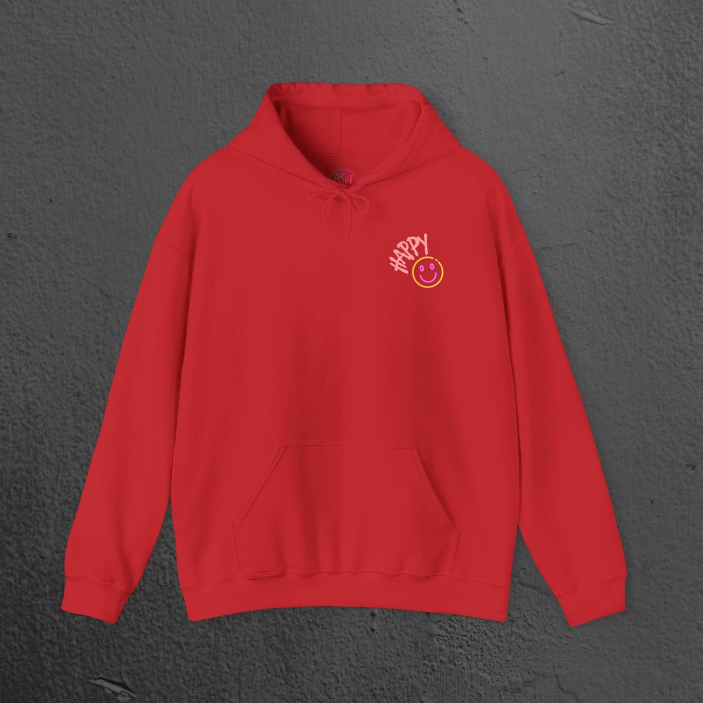 Neon Smiley Face Collage Hoodie Printify