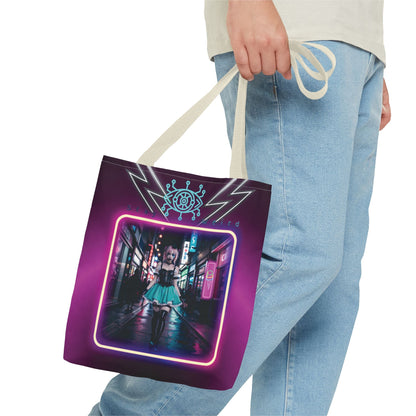 Neon Cyberpunk Girl Tote Bag Printify
