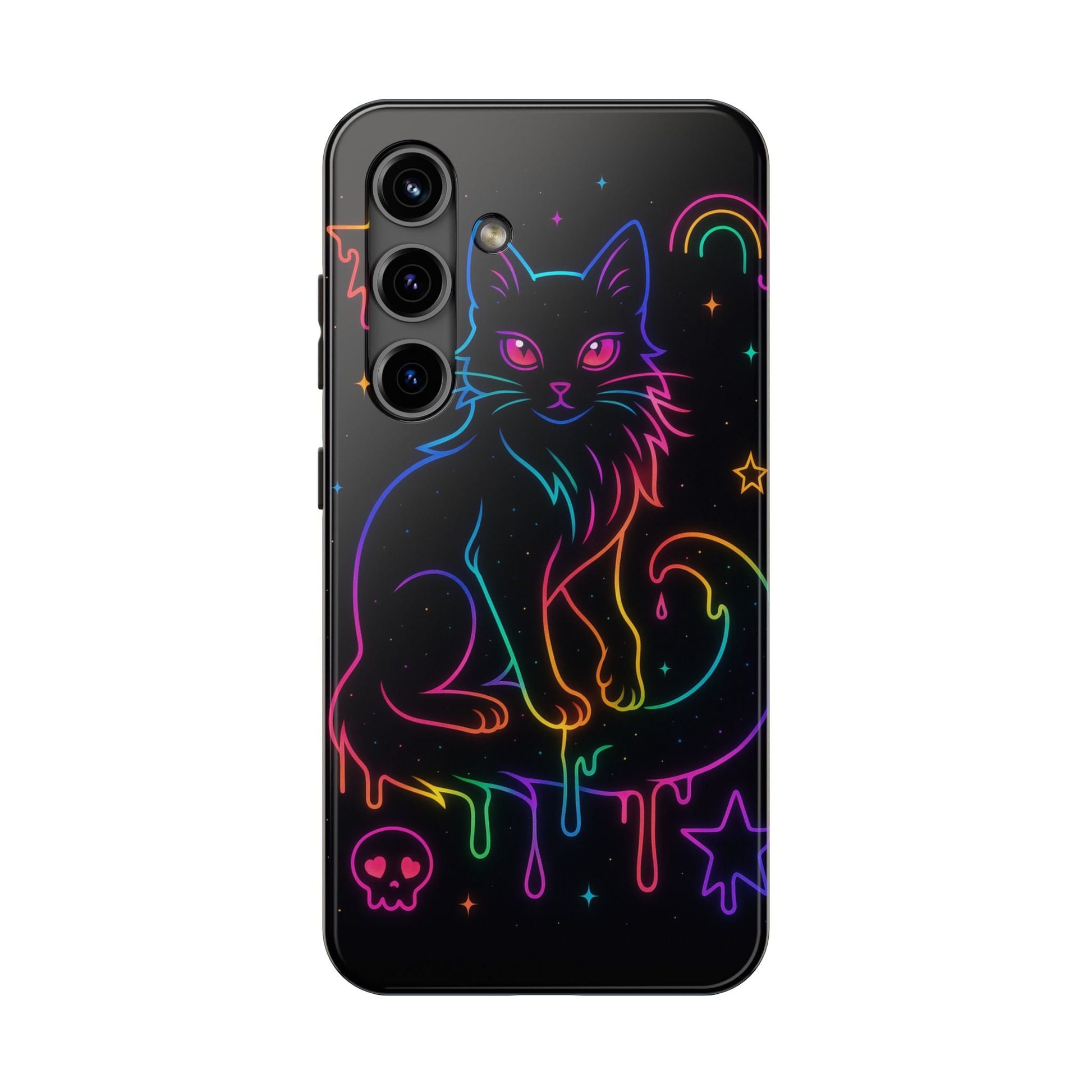 Neon Drip Cat Phone Case | Tough Phone Case | Samsung Galaxy S24 - S25 | iPhone 16 - 17 Printify
