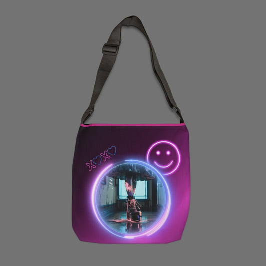 Neon Smiley Face Tote Bag Printify