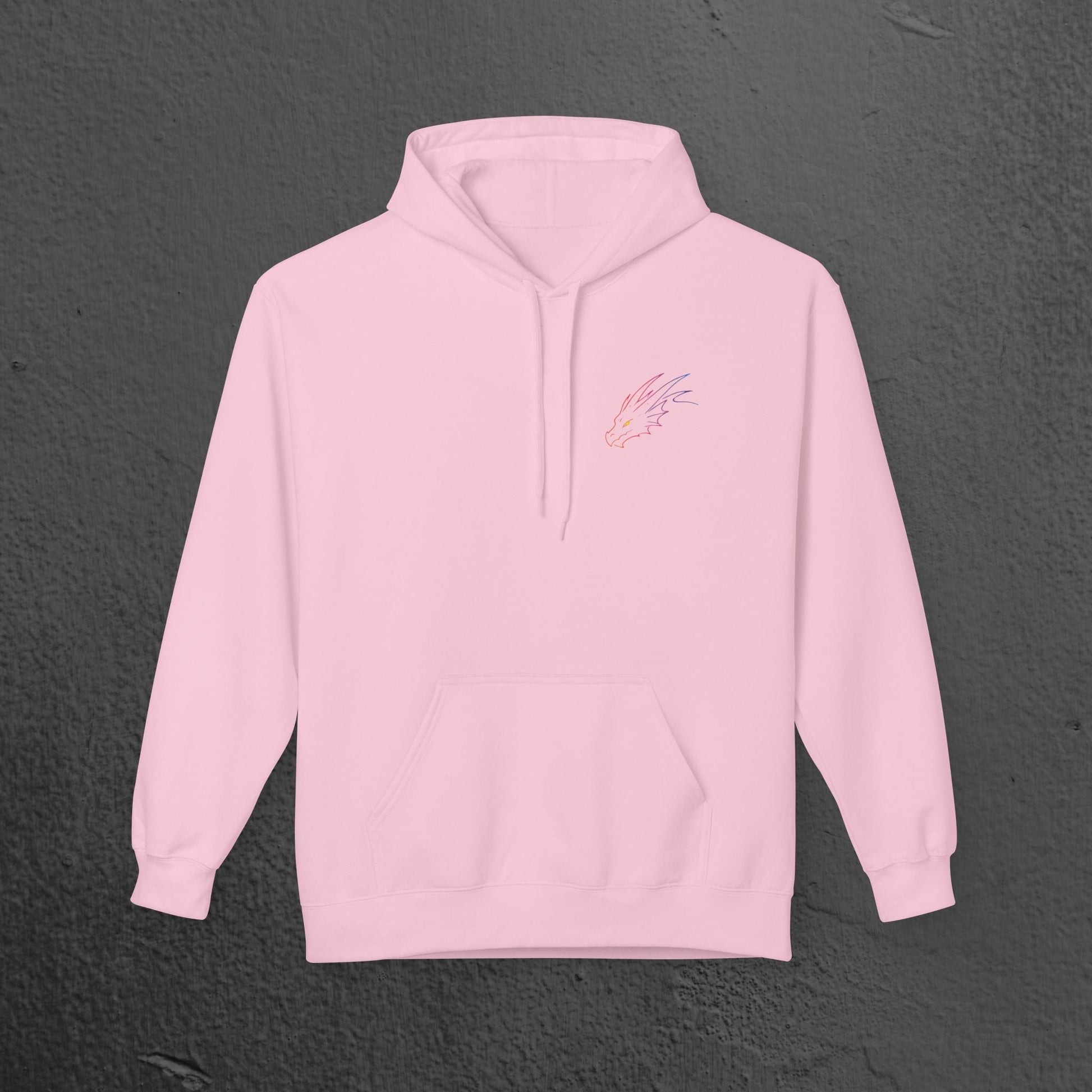 Neon Line Art, Rainbow Dragon Hoodie Printify