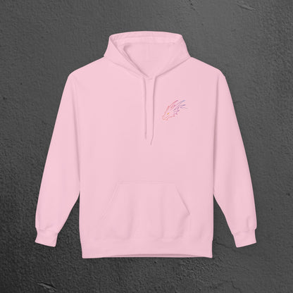 Neon Line Art, Rainbow Dragon Hoodie Printify