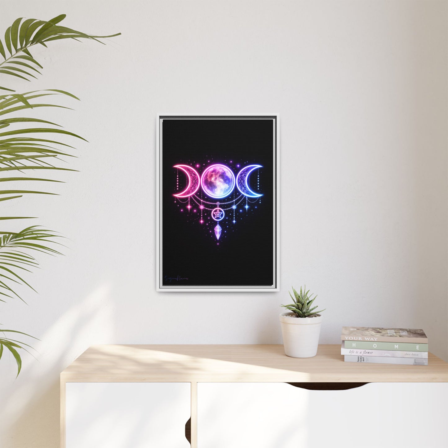 Triple Moon Framed Canvas