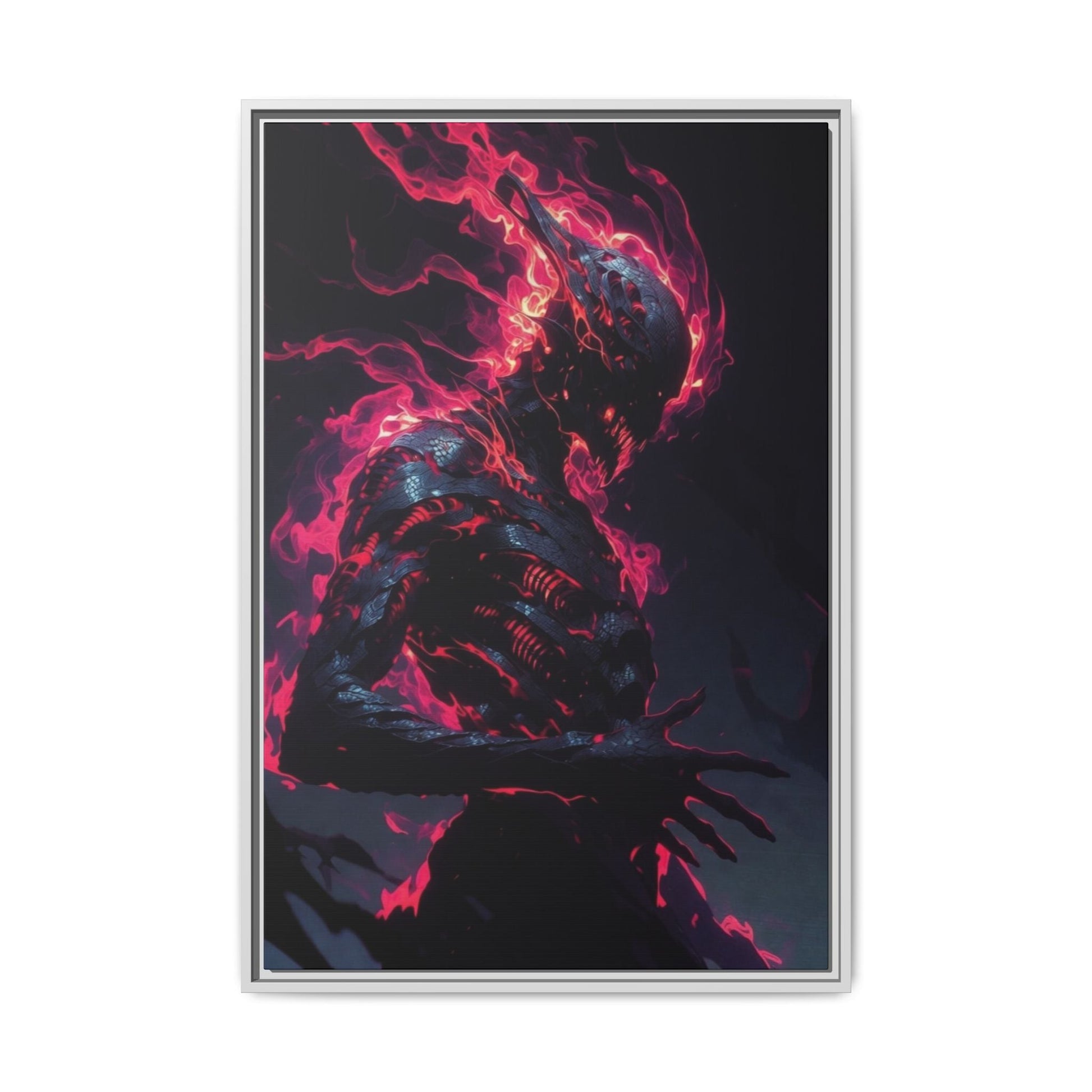 Flaming Shadow Creature Matte Canvas Printify
