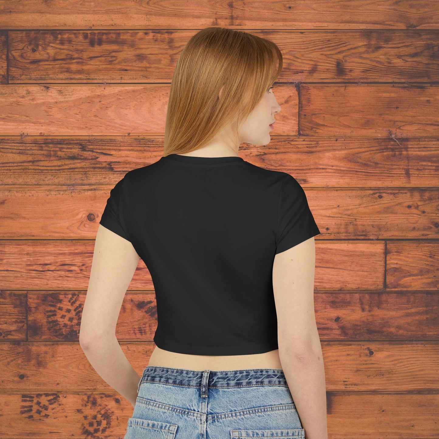 Neon Aerialist Dancer Crop Tee | Pink Purple Vaporwave Printify