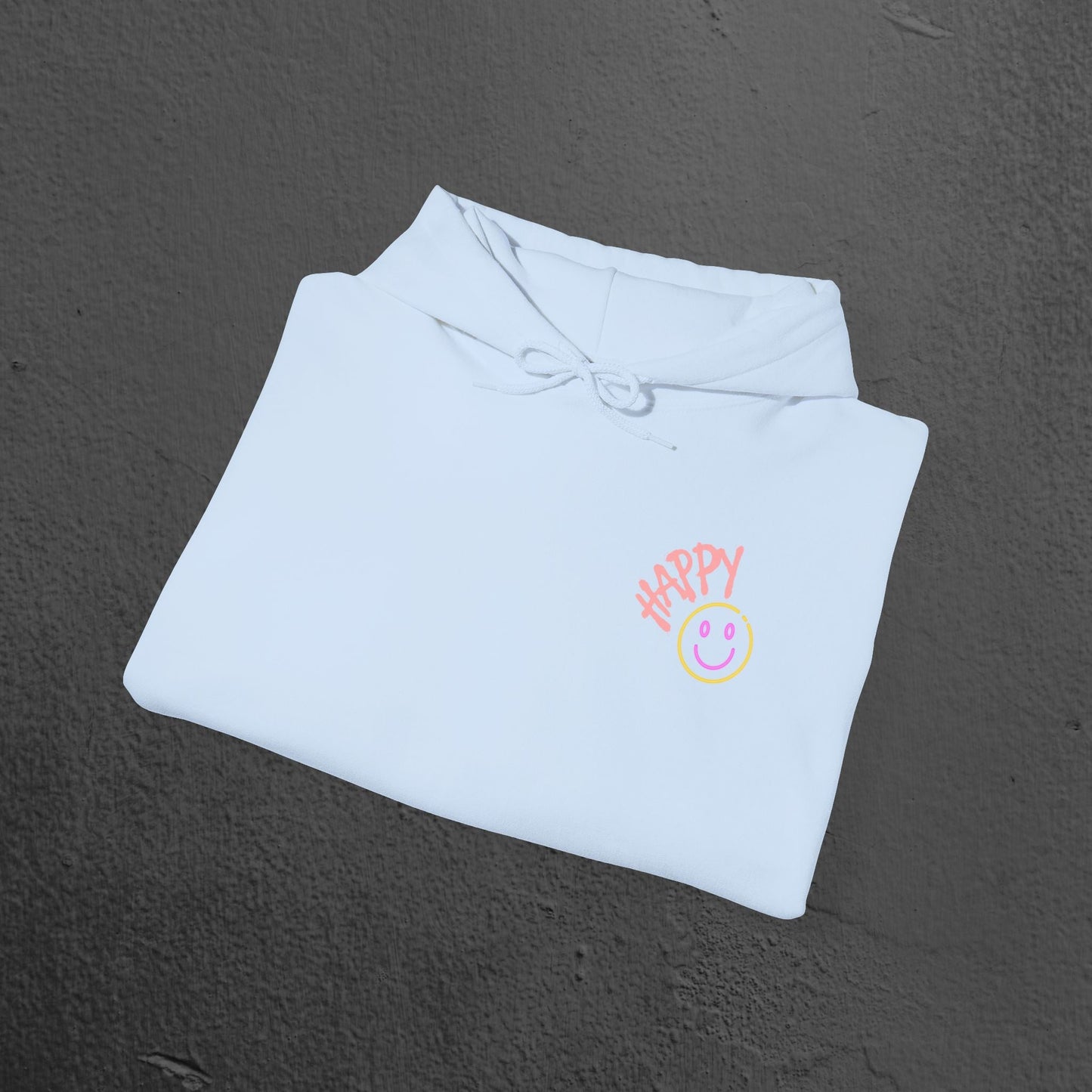 Neon Smiley Face Collage Hoodie Printify